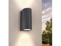 Metāla Korpusa Mājas Fasādes Apgaismojuma Ietvars 2xGU10 Spuldzei IP65 (Melns)